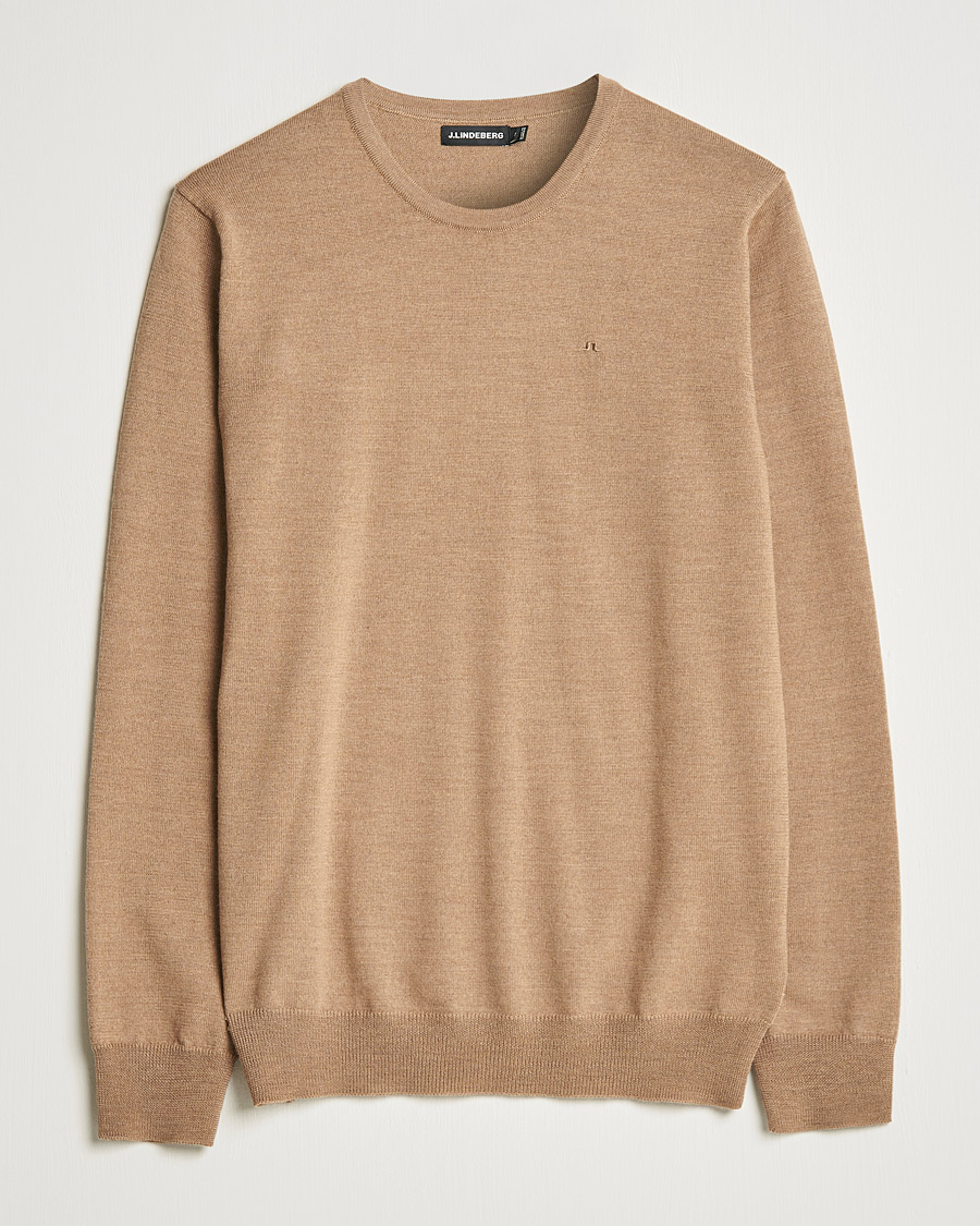 Herren | Pullover | J.Lindeberg | Lyle True Merino Crew Neck Pullover Tiger Brown