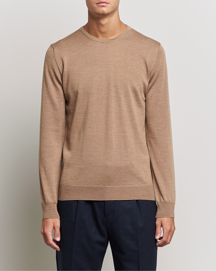 Herren | Pullover | J.Lindeberg | Lyle True Merino Crew Neck Pullover Tiger Brown