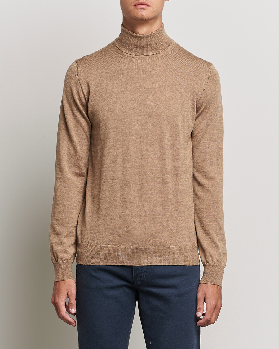 Herren | Pullover | J.Lindeberg | Lyd True Merino Polo Tiger Brown