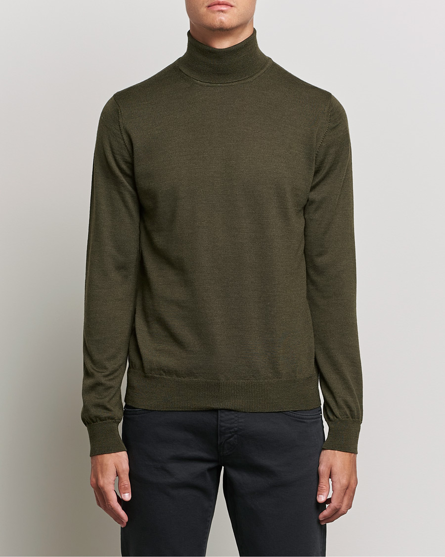 Herren | Pullover | J.Lindeberg | Lyd True Merino Polo Forest Green