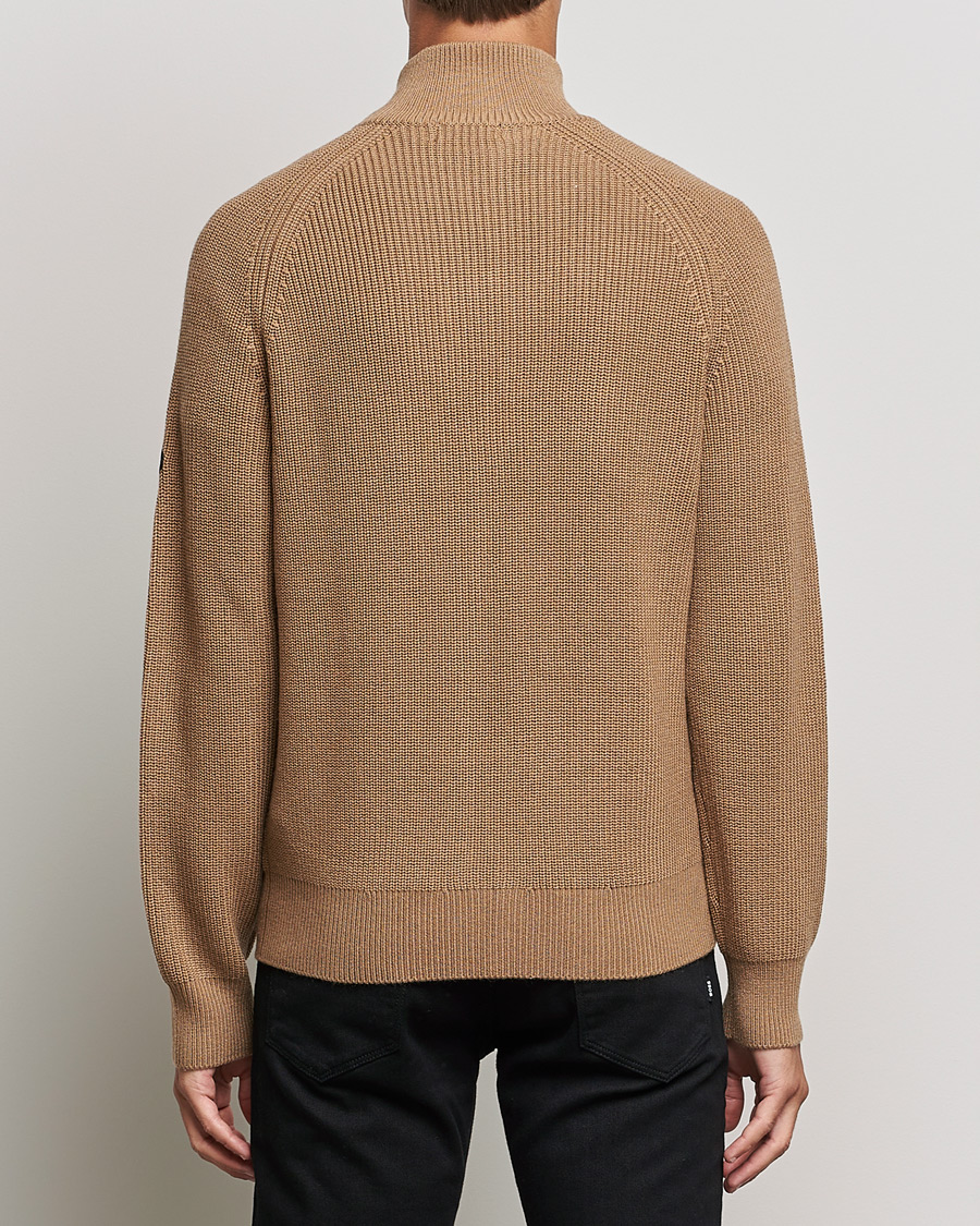Herren | Pullover | J.Lindeberg | Kyler Wool Blend Zip Tiger Brown
