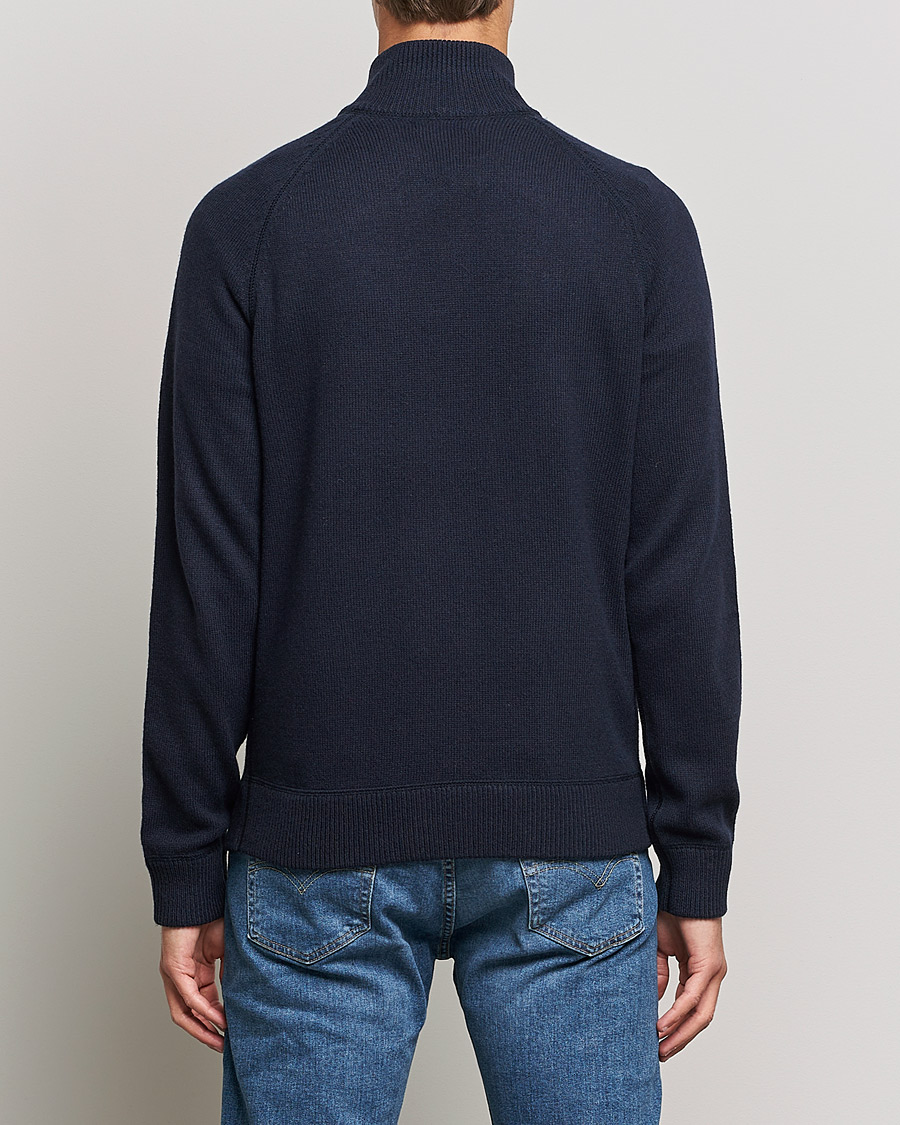 Herren | Pullover | J.Lindeberg | Collin Cashmere/Wool Knitted Half Zip Navy