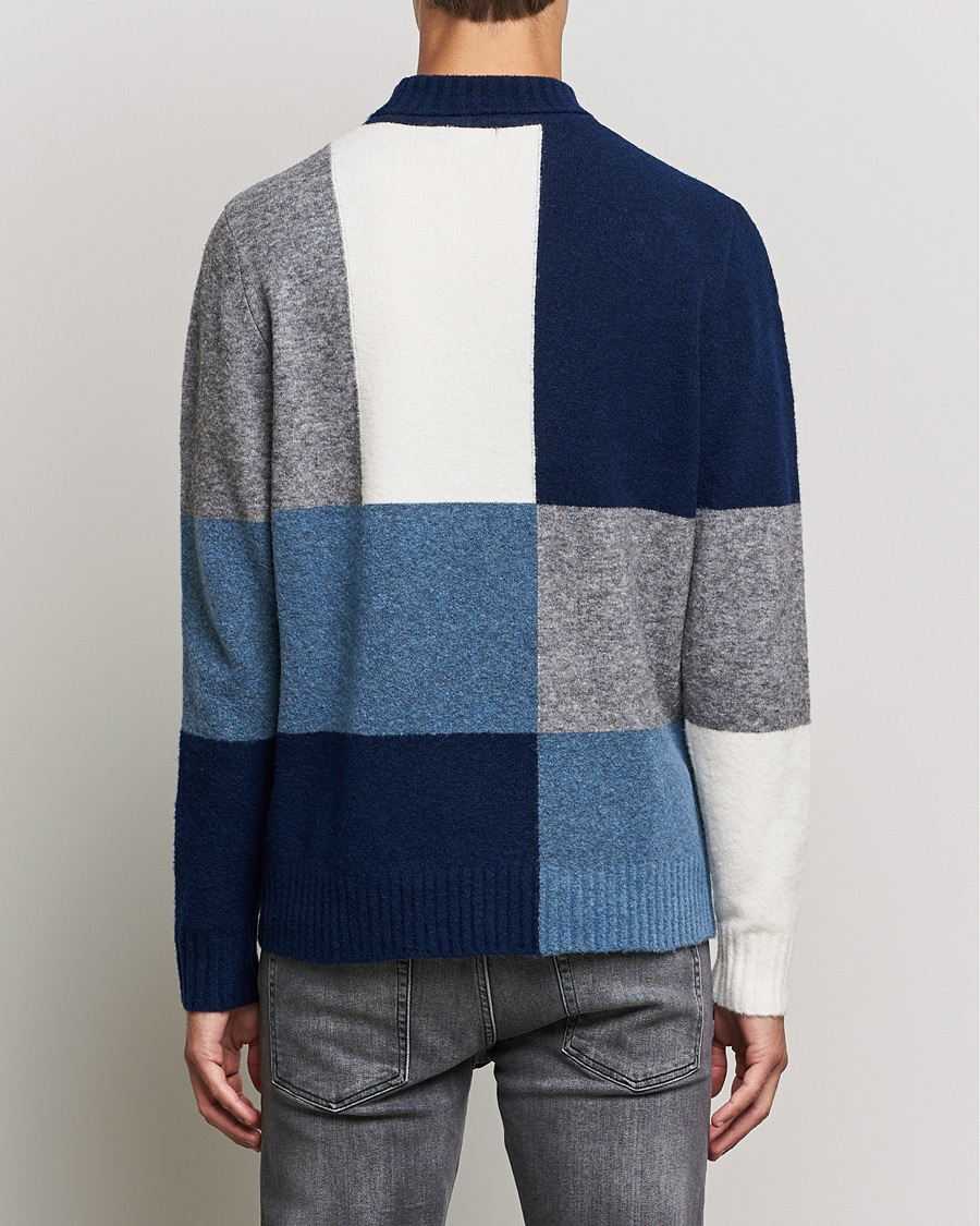 Herren | Pullover | J.Lindeberg | Orian Wool Blend Turtleneck Blue Colorblock