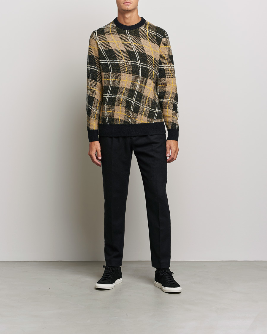 Herren | Pullover | J.Lindeberg | Glen Hairy Jacquard Knitted Crew Neck Tiger Brown