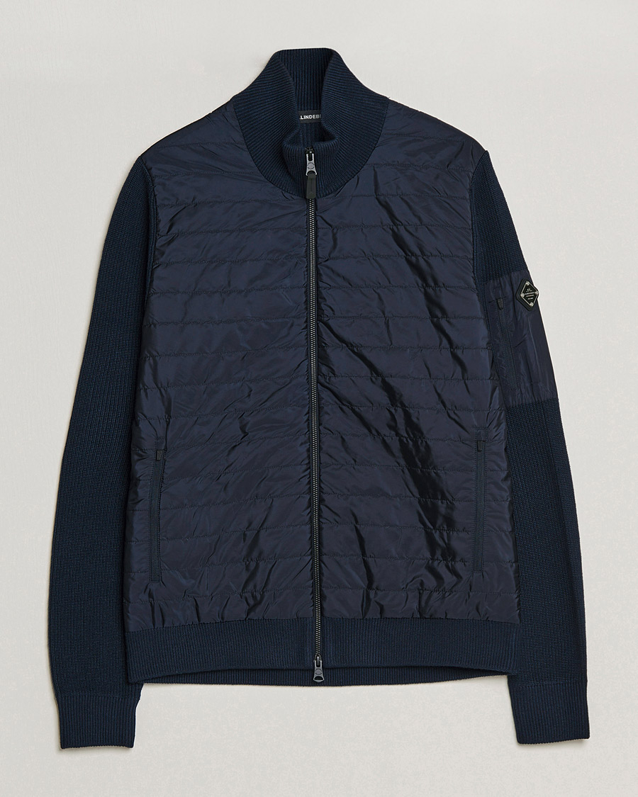 Herren | Pullover | J.Lindeberg | Beck Knitted Hybrid Jacket Navy