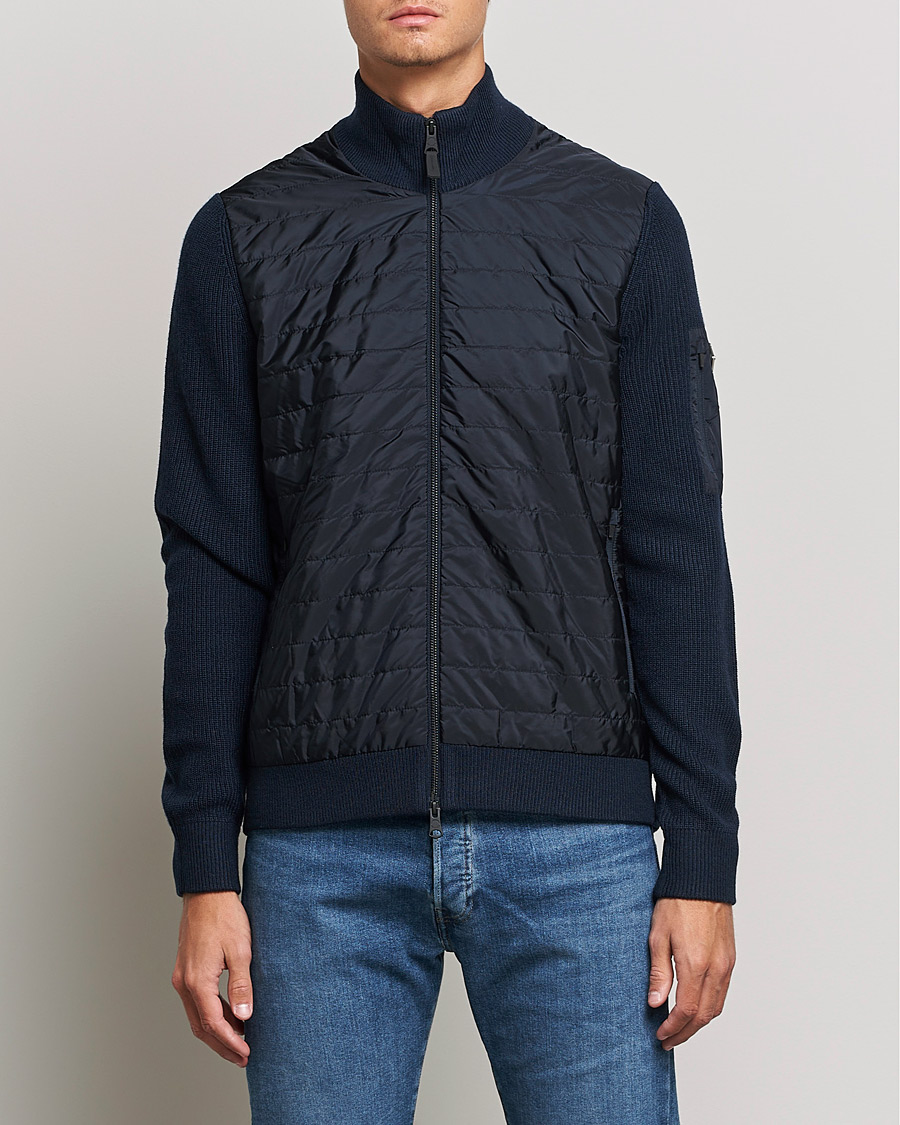 Herren | Pullover | J.Lindeberg | Beck Knitted Hybrid Jacket Navy