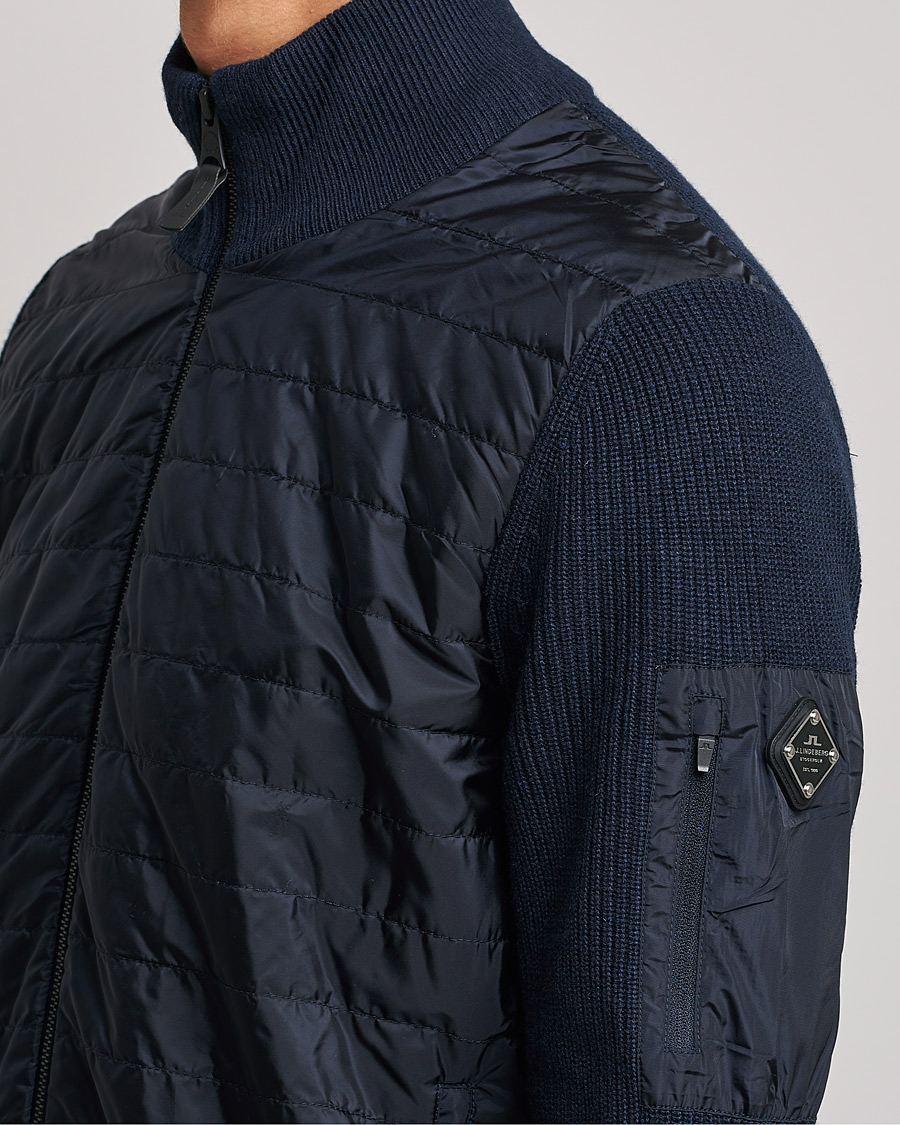 Herren | Pullover | J.Lindeberg | Beck Knitted Hybrid Jacket Navy