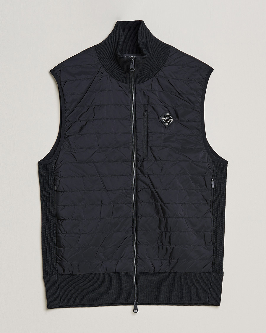 Herren | Pullover | J.Lindeberg | Becket Knitted Hybrid Zip Vest Black
