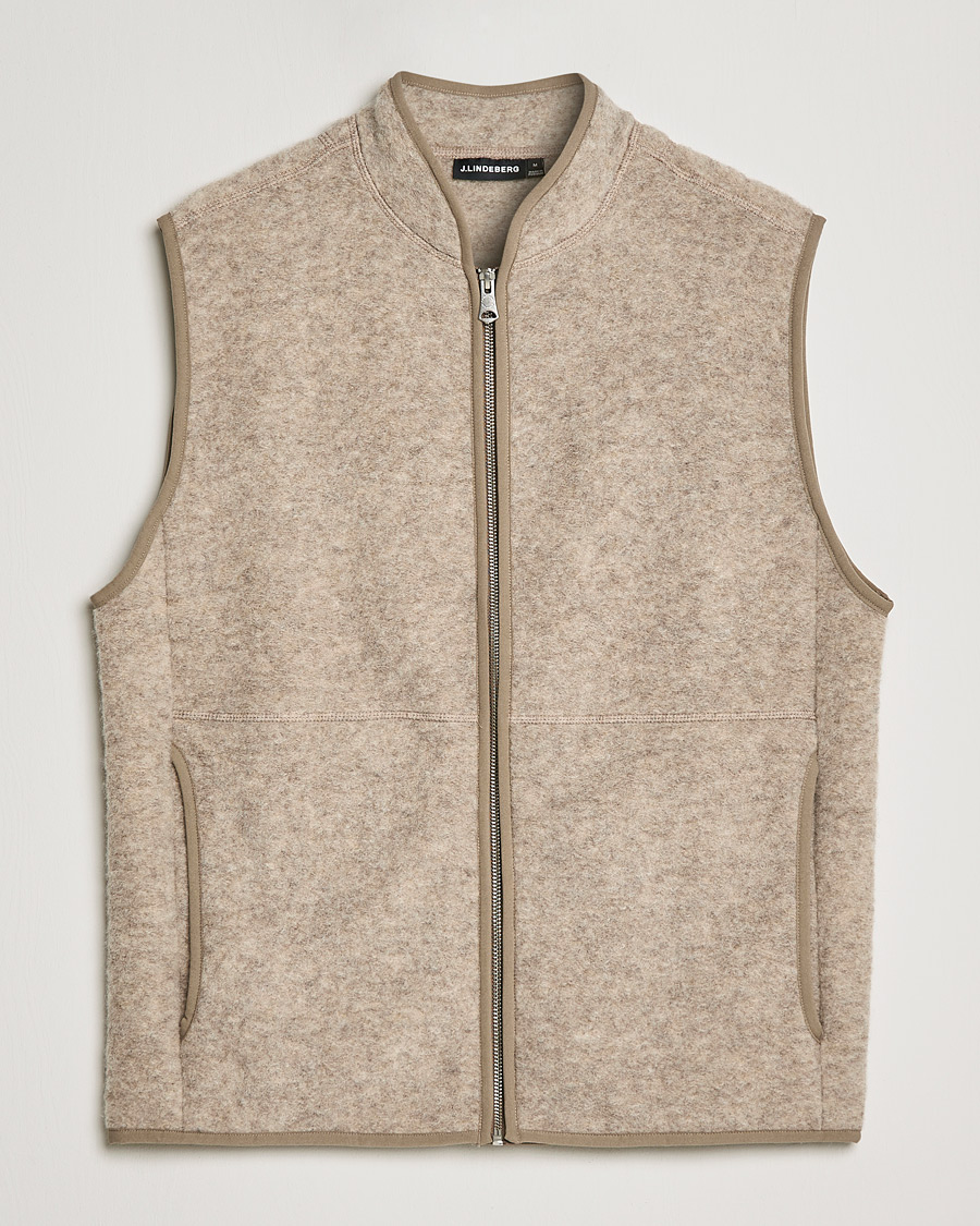 Herren | Pullover | J.Lindeberg | Duncan Wool Fleece Vest Tiger Brown