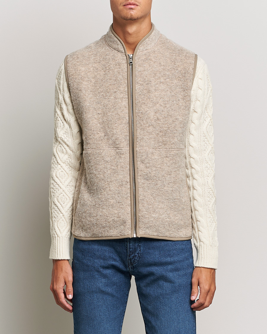 Herren | Pullover | J.Lindeberg | Duncan Wool Fleece Vest Tiger Brown