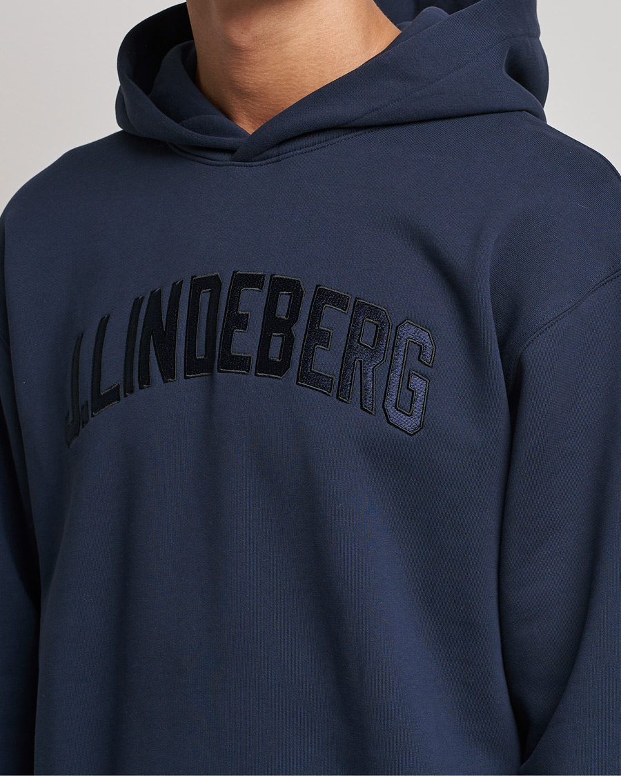 Herren | Pullover | J.Lindeberg | Kyzer Logo Hoodie Navy