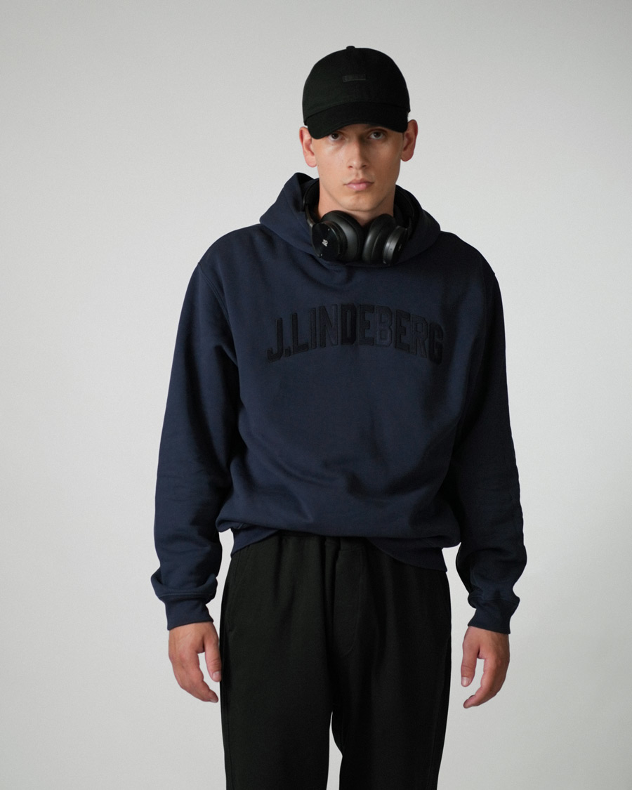 Herren | Pullover | J.Lindeberg | Kyzer Logo Hoodie Navy