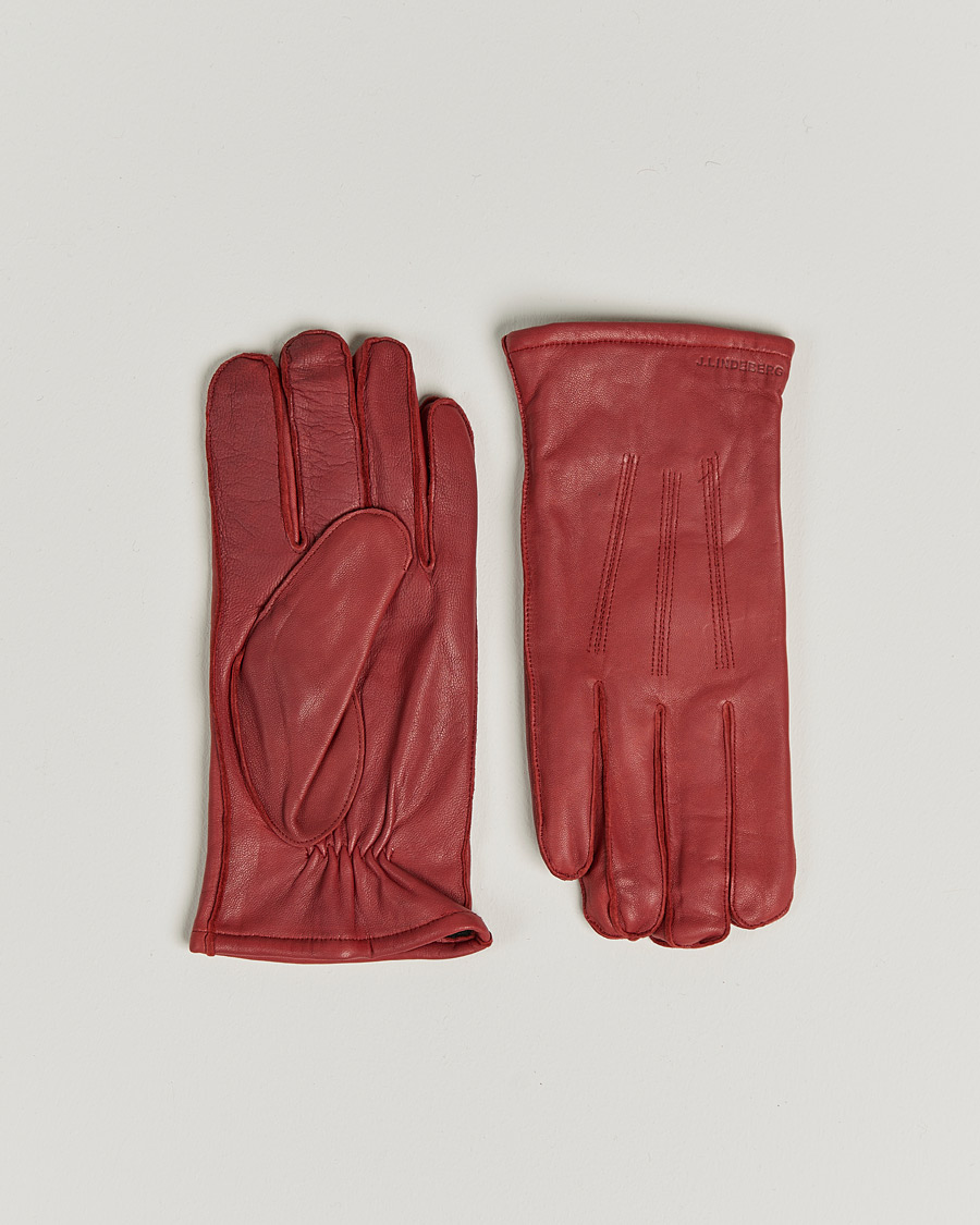 Herren | J.Lindeberg Milo Leather Glove Fired Brick | J.Lindeberg | Milo Leather Glove Fired Brick