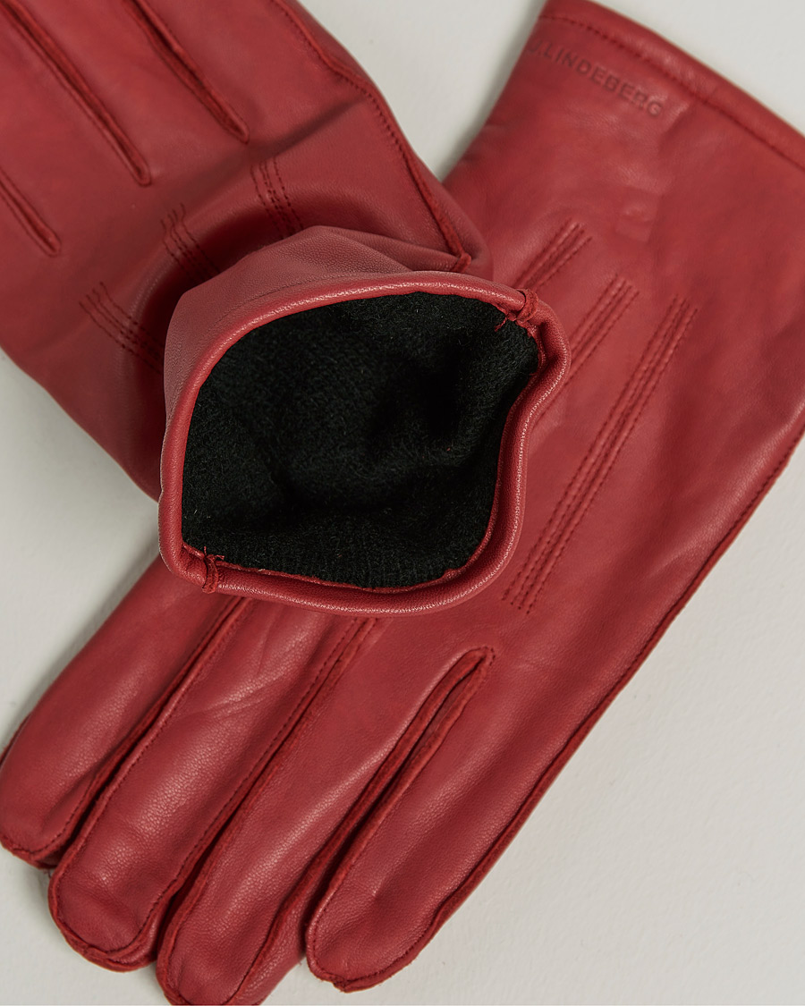 Herren | J.Lindeberg Milo Leather Glove Fired Brick | J.Lindeberg | Milo Leather Glove Fired Brick