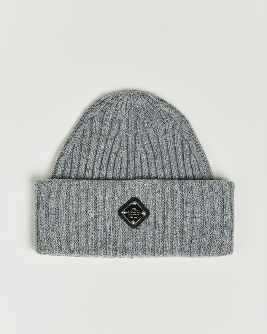 Herren | J.Lindeberg Jive Wool Beanie Grey Melange | J.Lindeberg | Jive Wool Beanie Grey Melange