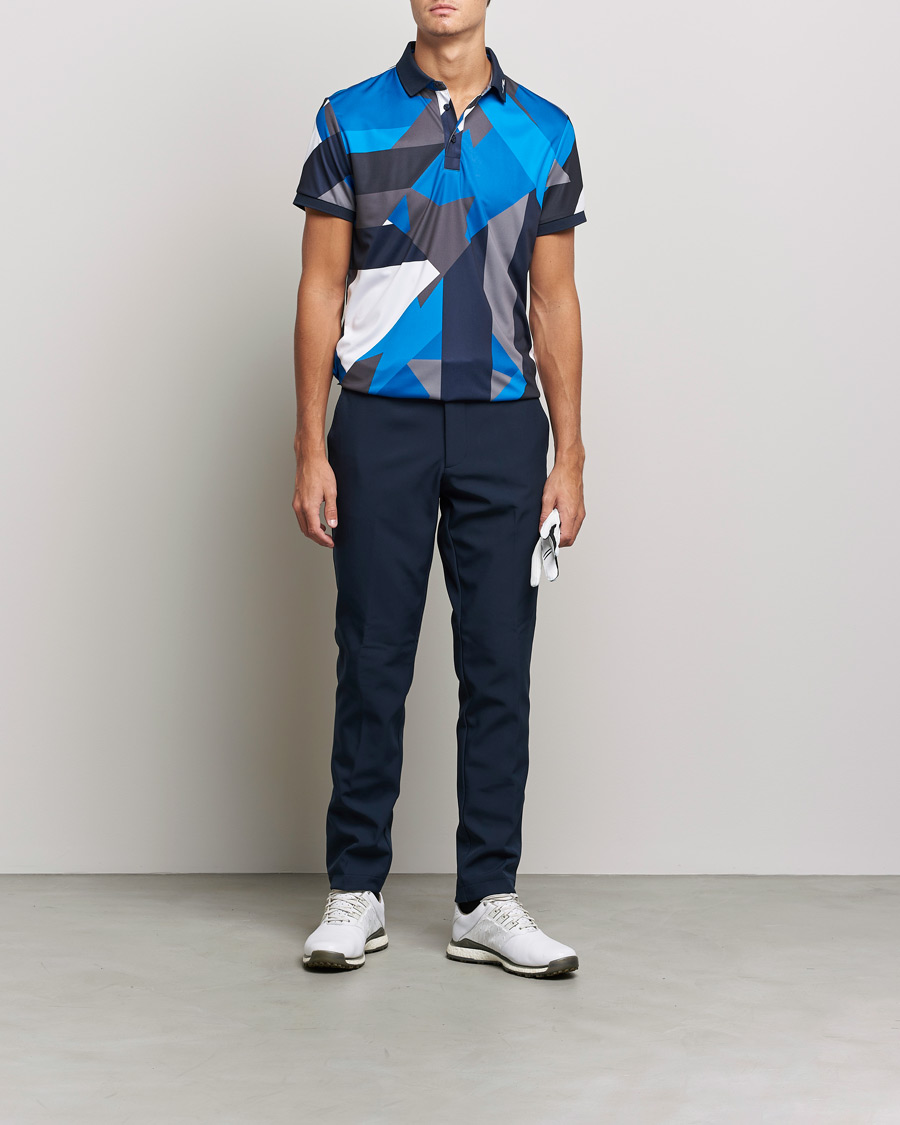 Herren | Poloshirts | J.Lindeberg | KV Regular Fit Printed Polo Blue Flag