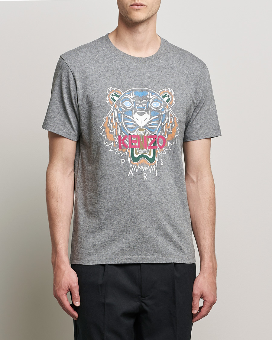 Herren | T-Shirts | KENZO | Icon Tiger Crew Neck Tee Dove Grey
