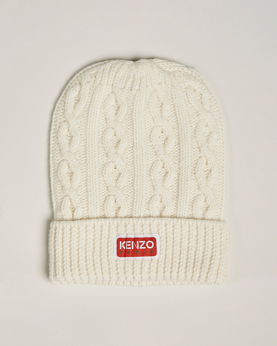 Herren | KENZO Wool Beanie Off White | KENZO | Wool Beanie Off White