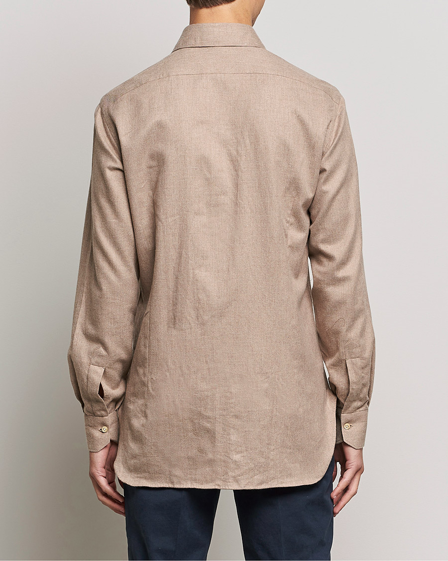 Herren | Hemden | Kiton | Slim Fit Flannel Shirt Beige