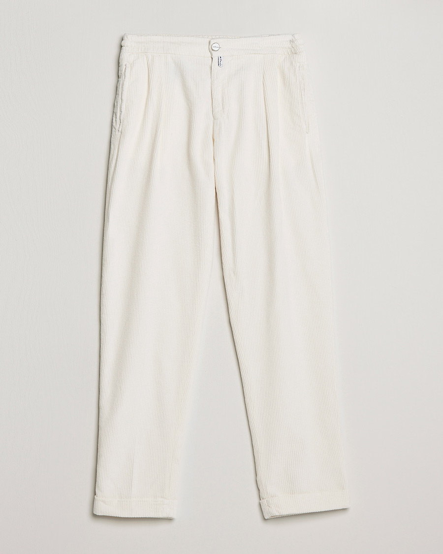 Herren | Hosen | Kiton | Slim Fit Cashmere Corduroy Trousers Off White