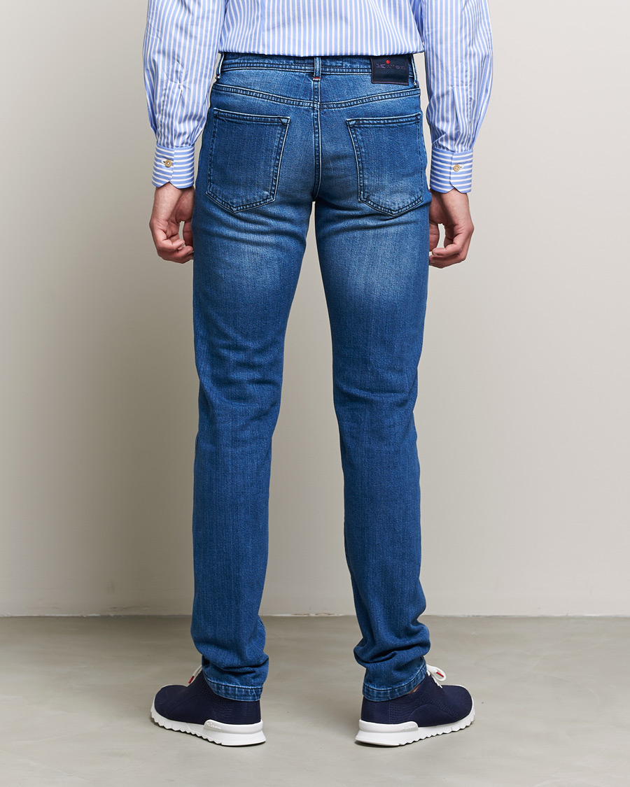 Herren | Jeans | Kiton | Slim Fit Stretch Jeans Medium Blue Wash