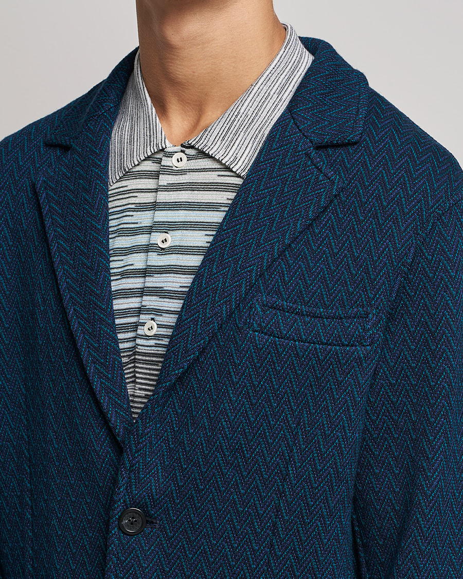 Herren | Sakkos | Missoni | Zig Zag Knitted Blazer Navy