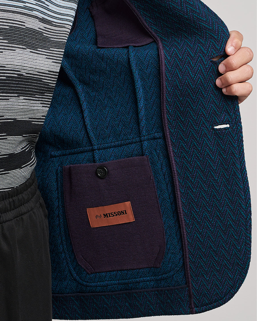 Herren | Sakkos | Missoni | Zig Zag Knitted Blazer Navy