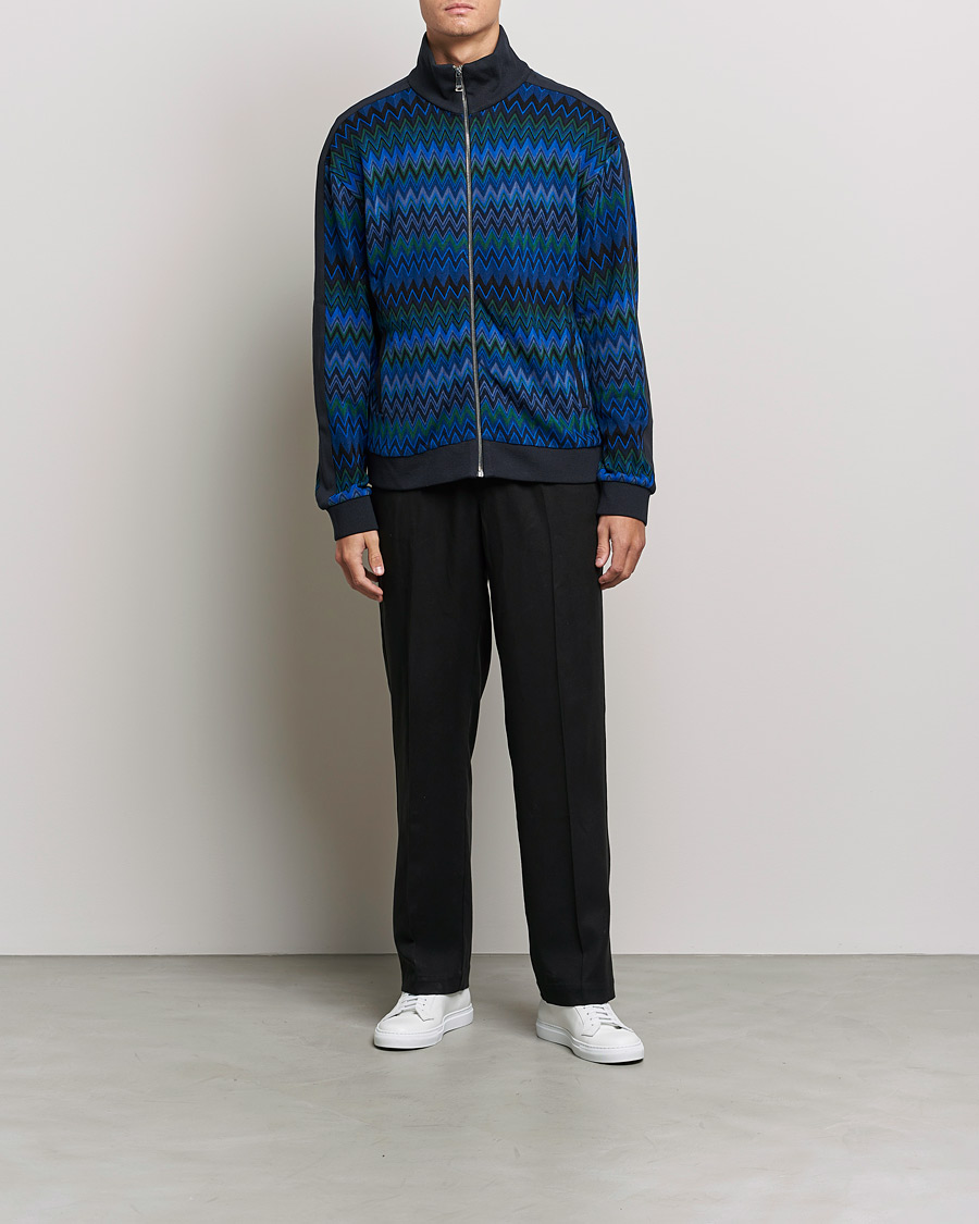 Herren | Pullover | Missoni | Chevron Full Zip Sweater Navy