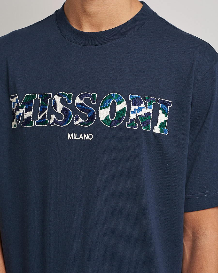 Herren | T-Shirts | Missoni | Embroidered Logo T-Shirt Dark Blue