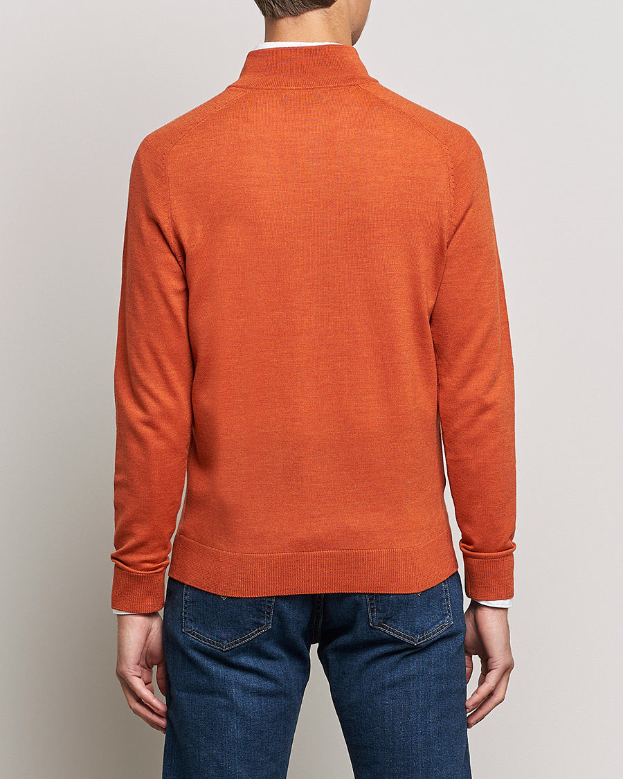 Herren | Pullover | Morris | John Merino Half Zip Orange