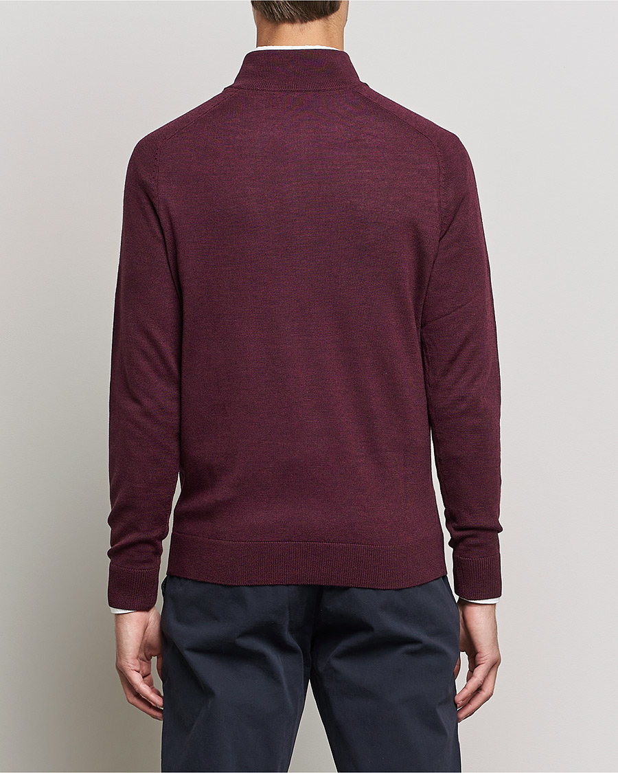 Herren | Pullover | Morris | John Merino Half Zip Burgundy
