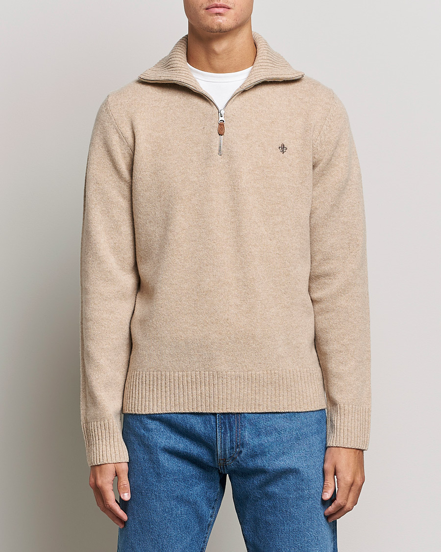 Herren | Pullover | Morris | Kieran Wool Half Zip Khaki