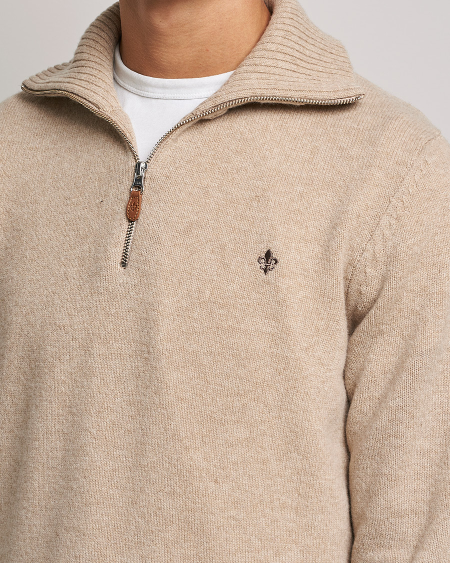 Herren | Pullover | Morris | Kieran Wool Half Zip Khaki