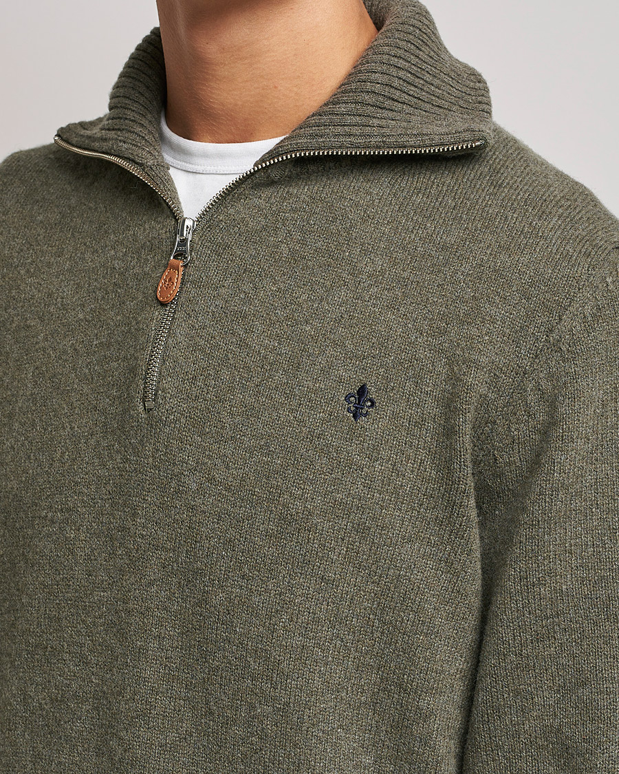Herren | Pullover | Morris | Kieran Wool Half Zip Olive