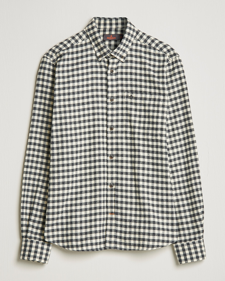 Herren | Hemden | Morris | Brushed Twill Checked Shirt Grey/White