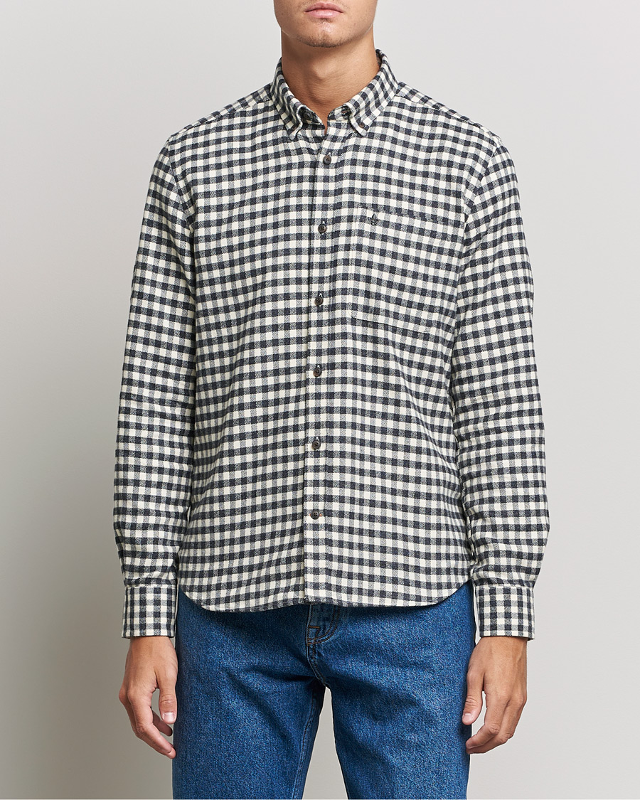 Herren | Hemden | Morris | Brushed Twill Checked Shirt Grey/White