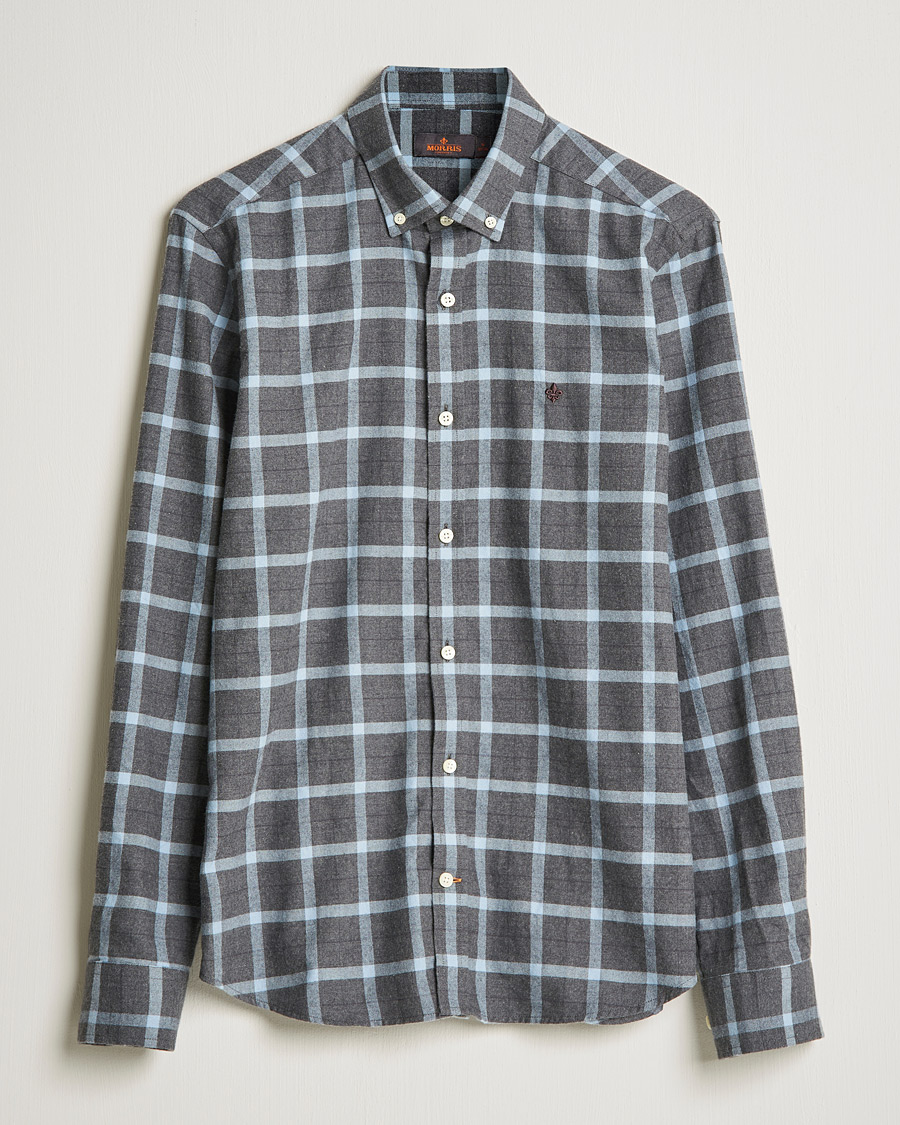 Herren | Hemden | Morris | Brushed Flannel Checked Shirt Dark Grey