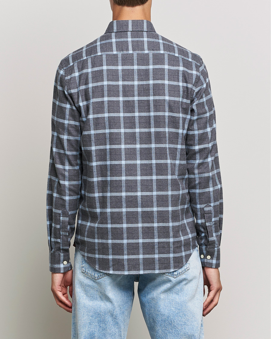 Herren | Hemden | Morris | Brushed Flannel Checked Shirt Dark Grey