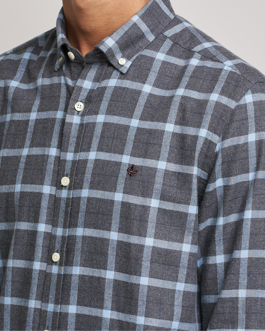 Herren | Hemden | Morris | Brushed Flannel Checked Shirt Dark Grey
