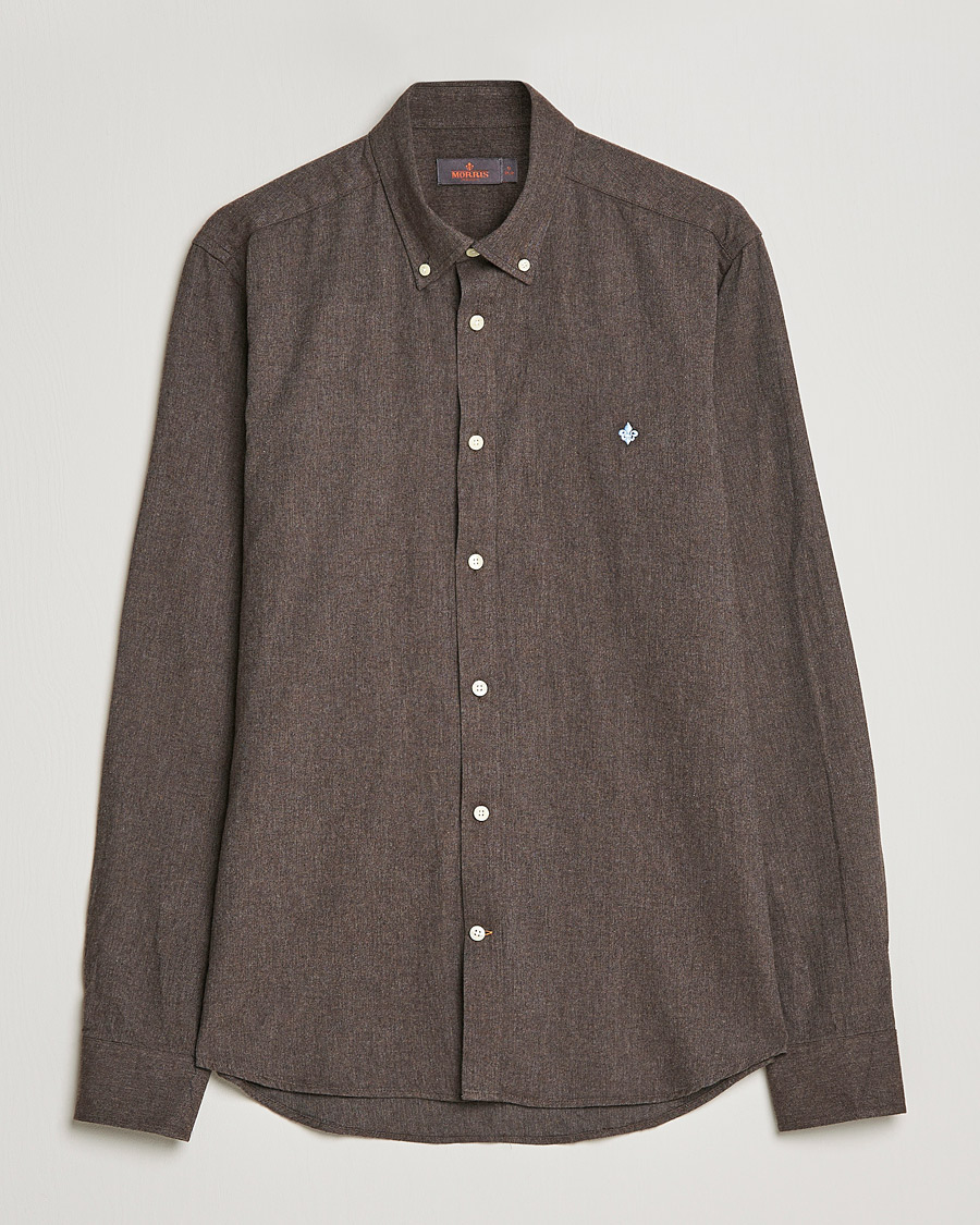 Herren | Hemden | Morris | Watts Flannel Button Down Shirt Dark Brown
