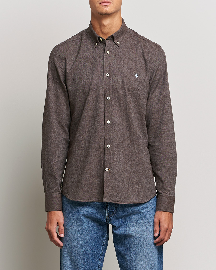 Herren | Hemden | Morris | Watts Flannel Button Down Shirt Dark Brown