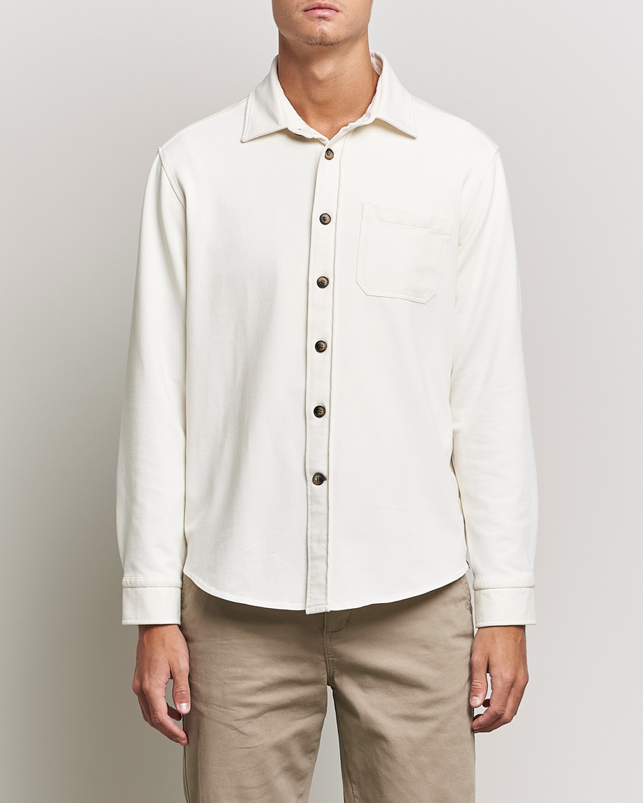 Herren | Hemden | Morris | Cotton Jersey Overshirt Off White