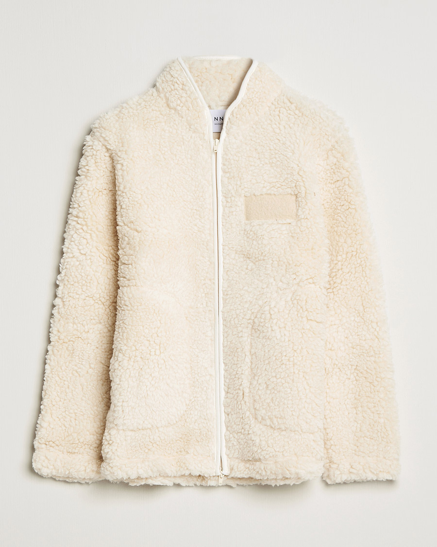 Herren | Pullover | NN07 | Morten Fleece Full Zip Ecru