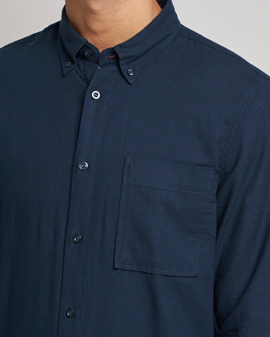 Herren | Hemden | NN07 | Arne Brushed Flannel Shirt Navy Blue