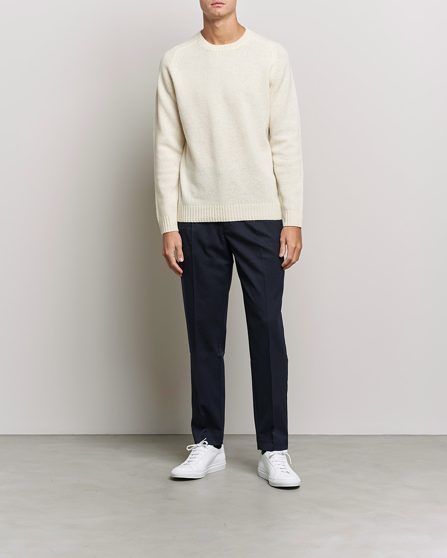 Herren | Pullover | NN07 | Nathan Brushed Crew Neck Ecru
