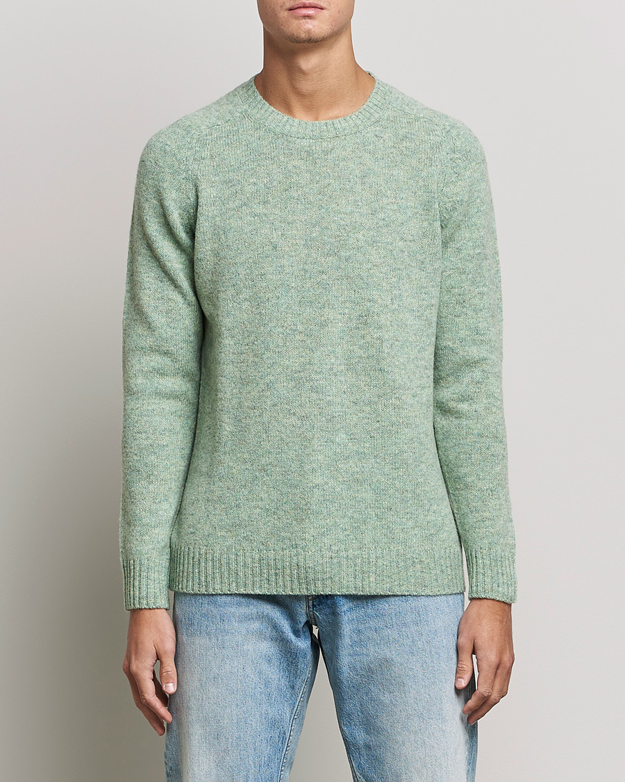 Herren | Pullover | NN07 | Nathan Brushed Crew Neck Dusty Green