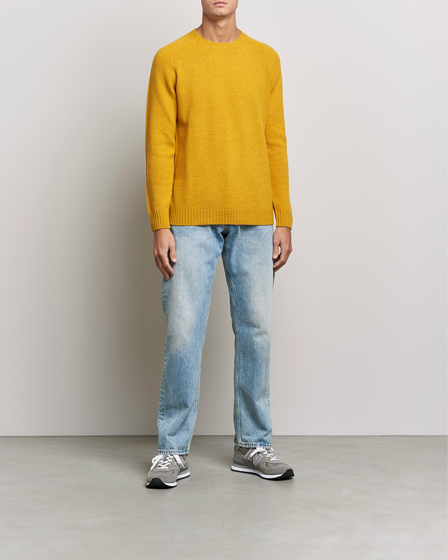 Herren | Pullover | NN07 | Nathan Brushed Crew Neck Yellow