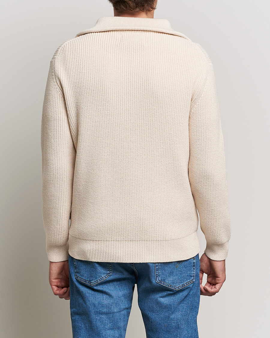 Herren | Pullover | NN07 | Roman Merino Heavy Knitted Half Zip Off White