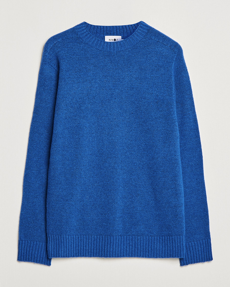 Herren | Pullover | NN07 | Nathan Brushed Wool Knitted Sweater Cobolt Blue