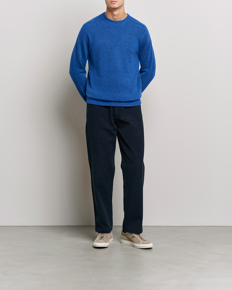 Herren | Pullover | NN07 | Nathan Brushed Wool Knitted Sweater Cobolt Blue